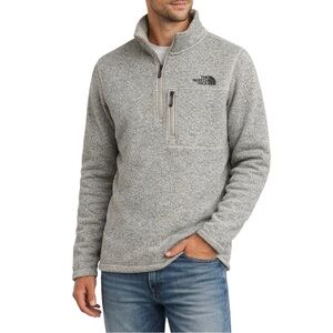 The North Face Quarter Zip Fleece Pullover – Gray – Mens Large – Cozy